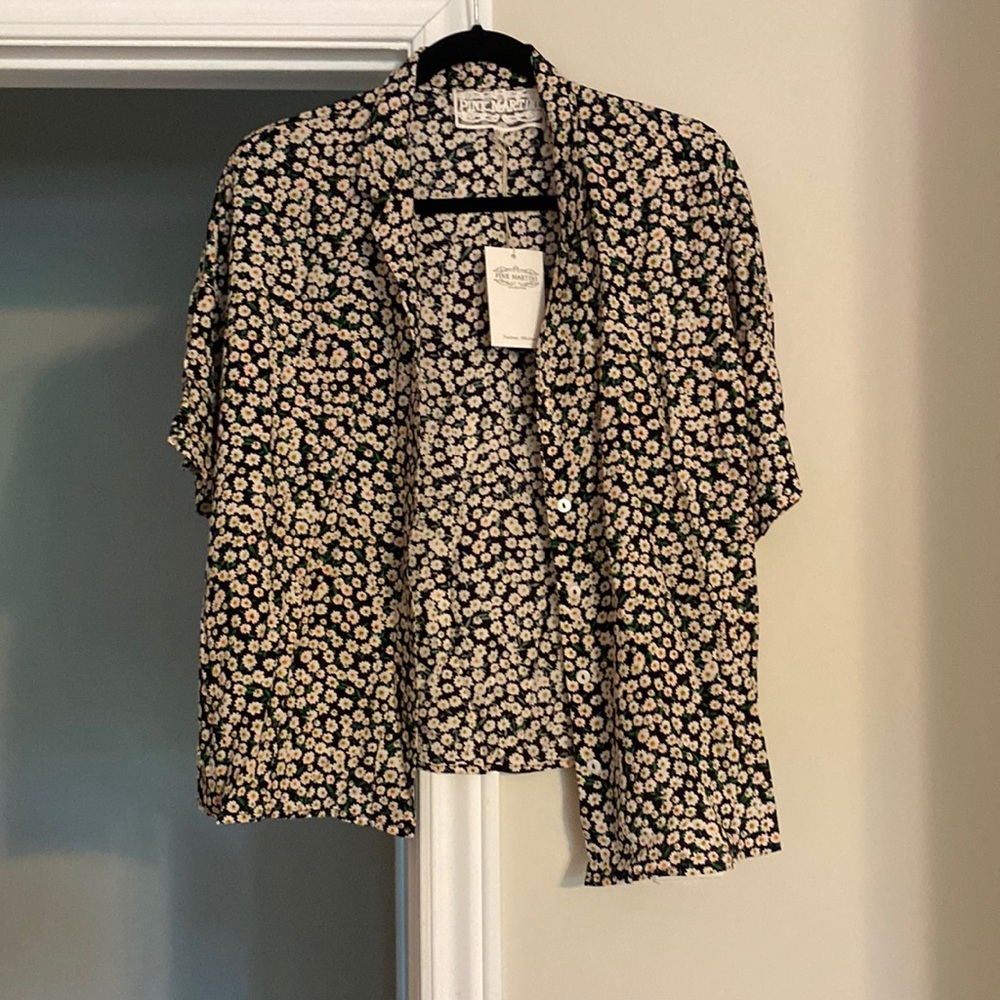 NWT- Pink Martini Floral Blouse “Floral Me Again”